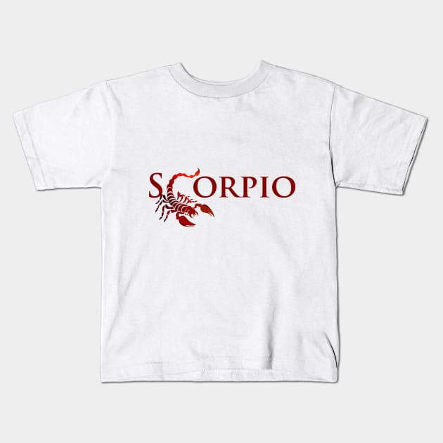Scorpio Design Kids T-Shirt by cusptees